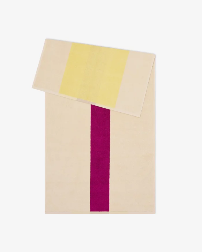 serviettes 70*140 en coton bio jaune fuchsia par Suite702