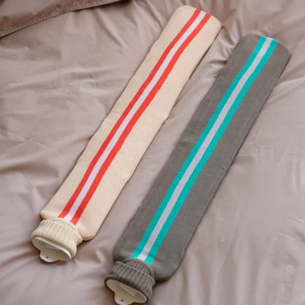 Bouillottes XL en coton bio vert et pêche suite702