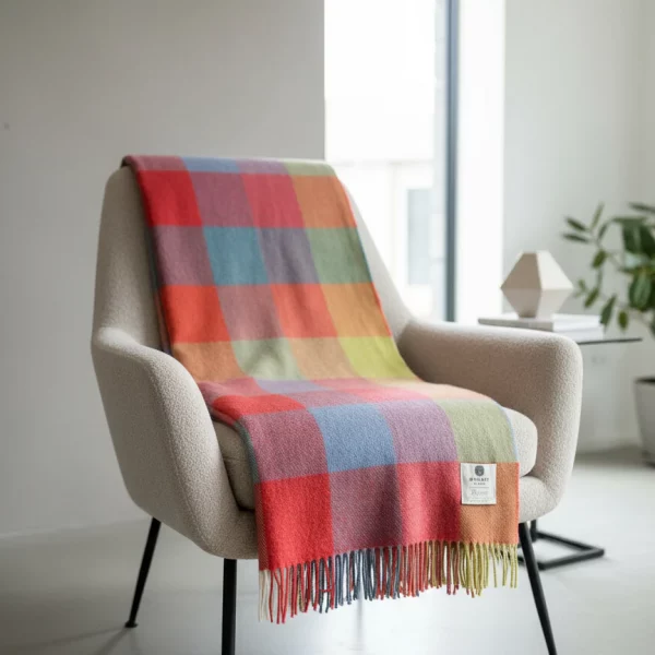 Plaid à carreaux multicolore- mcnutt of donegal