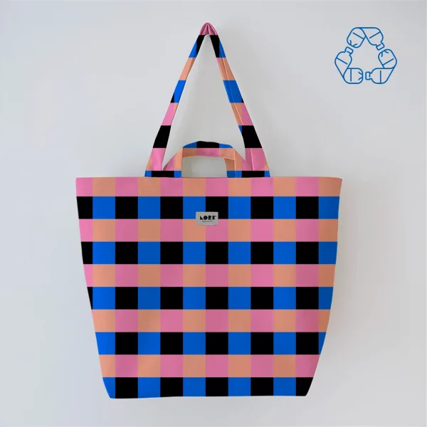 sac cabas recyclé bleu orange rose Lori Barcelona