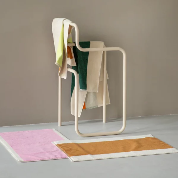 Tapis de bain rose & vert olive Suite702 coton bio