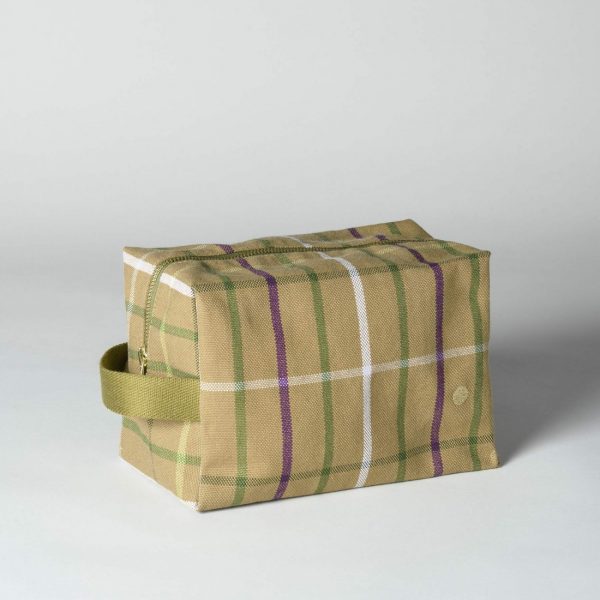 Trousse de toilette tartan noisette La Cerise sur le Gateau