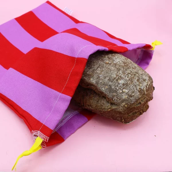 sac à pain motif rayures en tissu par Machatatelier