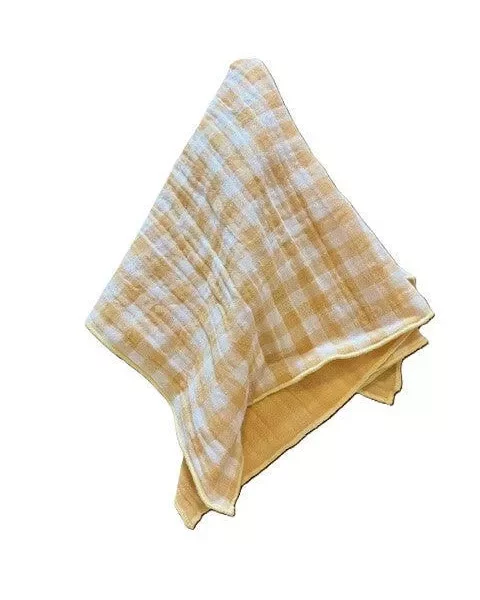 Serviettes de table en coton vichy jaune par Charmy