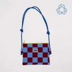 Sacoche banane mini recyclée marron, bleu par Lori Barcelona