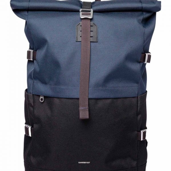 sac à dos recyclé Sandqvist bleu & noir Icon L