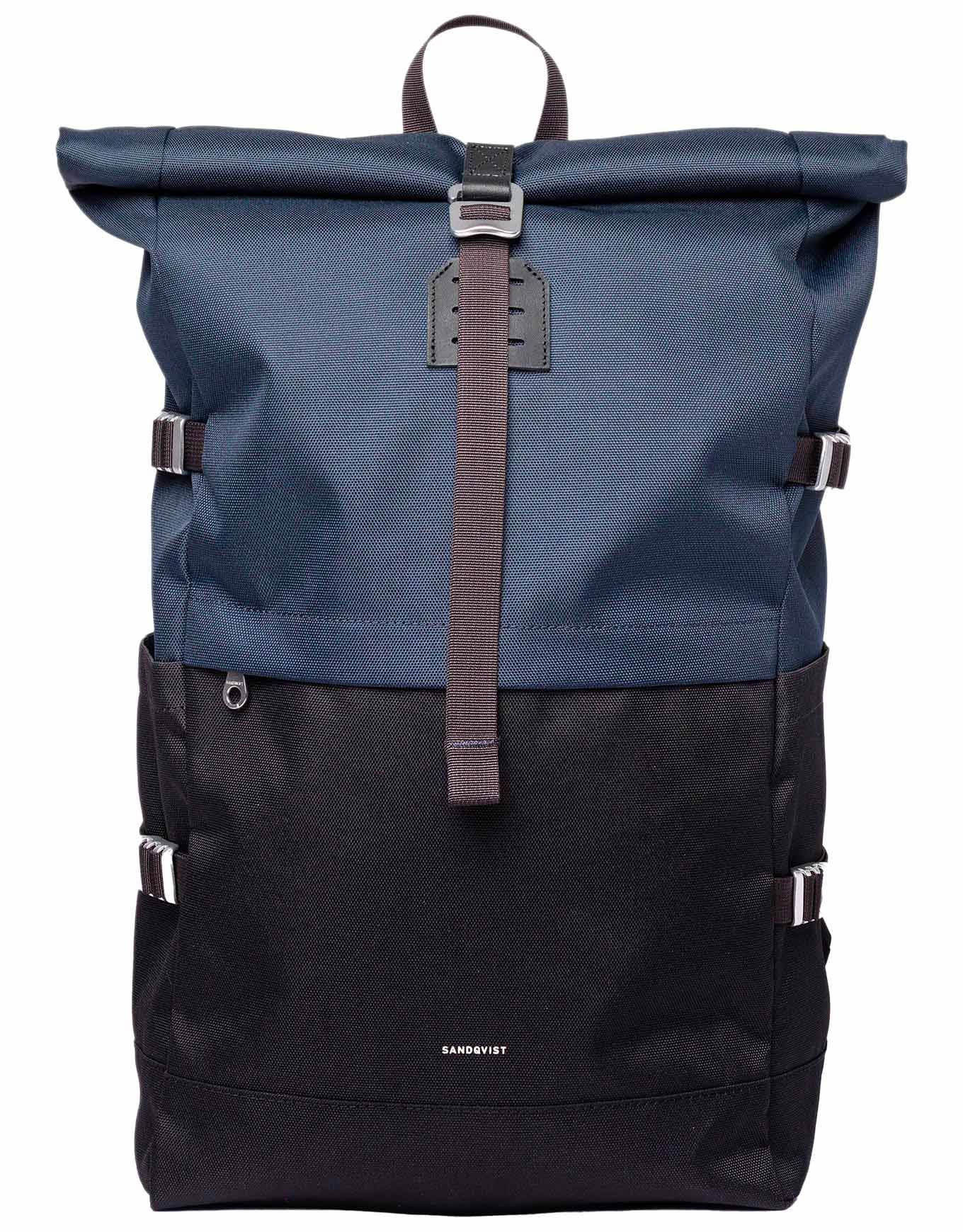 sac-a-dos-icon-L-sandqvist-bleu-noir4 sac à dos recyclé Sandqvist bleu & noir Icon L