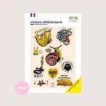 stickers réfléchissants vélo et casque rainette slow life