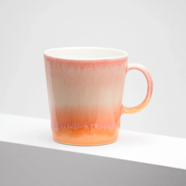 tasse en porcelaine émaillée rose et orange SGW Lab