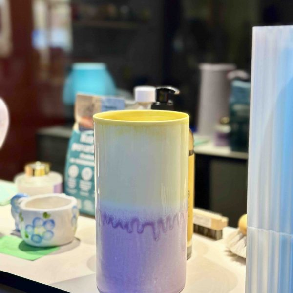 Vase cylindrique taille L jaune & violet - SGW Lab