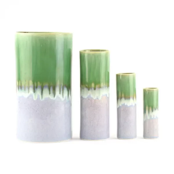 Vase cylindrique taille L vert & violet - SGW Lab