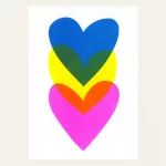 carte risographie 3 coeurs - Herr and Frau Rio