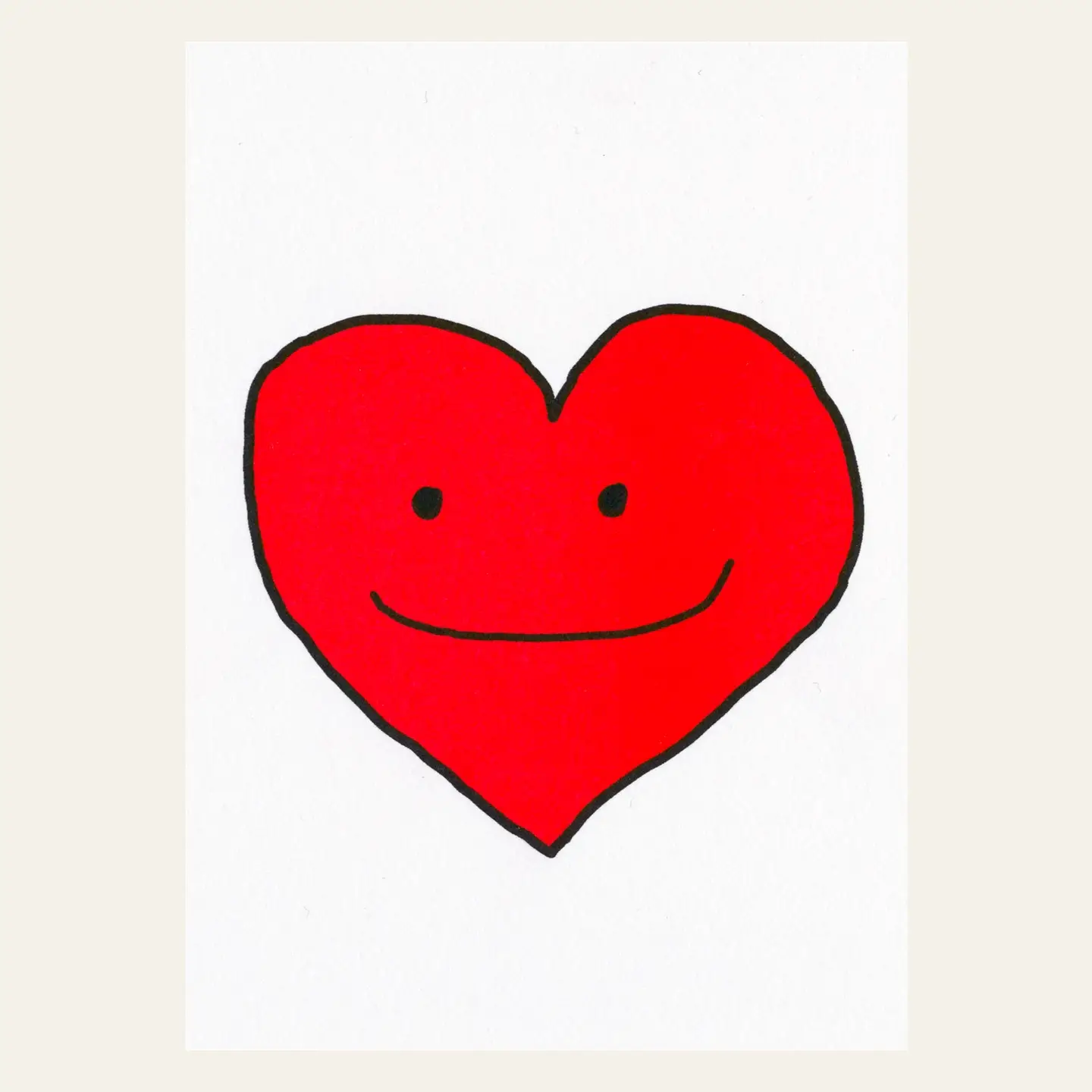 carte risographie coeur smiley - Herr and Frau Rio