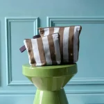 Mini trousse de toilette haute en coton bio bleu & vert - La Cerise sur le Gâteau