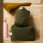 Mini trousse de toilette en coton bio vert kale - La Cerise sur le Gâteau