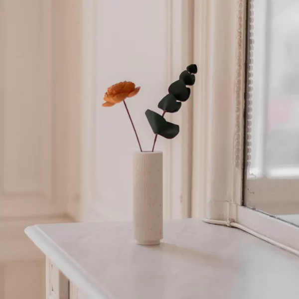 soliflore en coquillages recyclés saint-jacques par Malakio