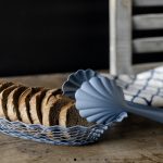 corbeille à pain vintage bleu pastel roger orfèvre