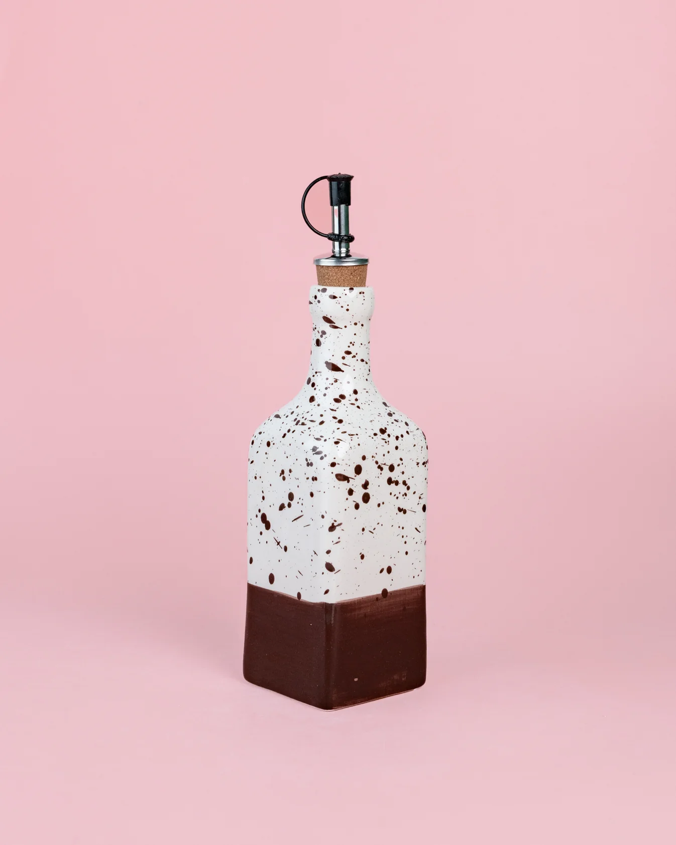 bouteille-huile-marron-ceramique-alfar-tierra-cocida2.jpg Bouteille d'huile en céramique marron moucheté Alfar Tierra Cocida