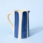 carafe en céramique 1L rayé bleu par Kult