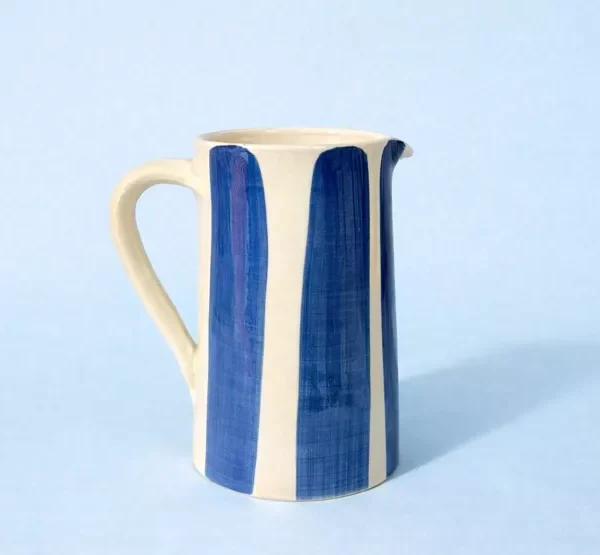 carafe en céramique 1L rayé bleu par Kult