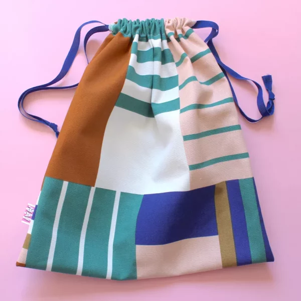 sac à pain motif cubiques en coton machatelier