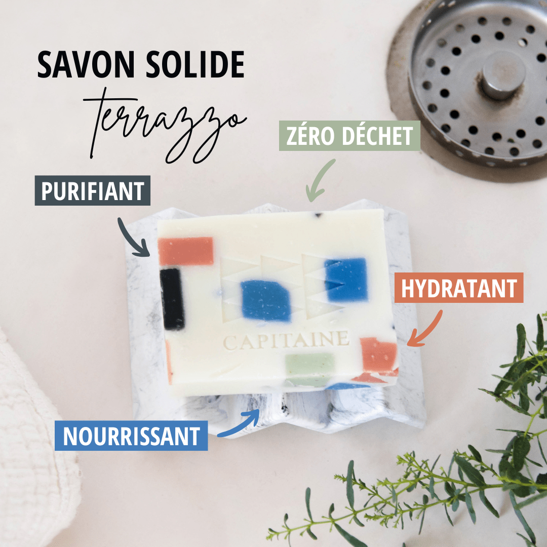savon bio terrazzo recyclé capitaine cosmétiques