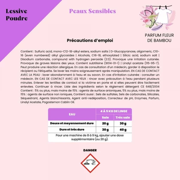 Lessive peaux sensibles en poudre par Pimpant