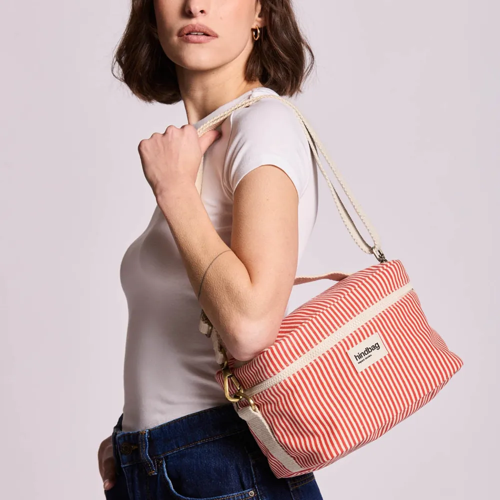 lunchbag-coton-bio-raye-rouge-hindbag.jpg lunchbag en coton bio rayé rouge Hindbag