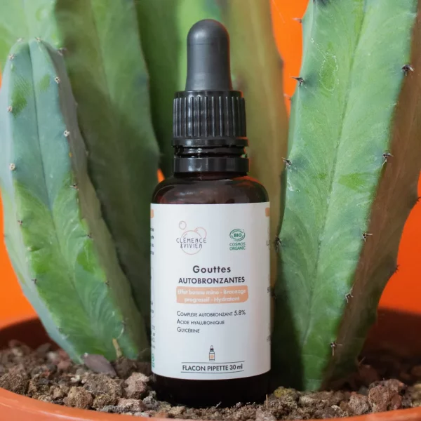 gouttes autobronzantes bio pour visage par Clémence & Vivien