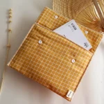 grande pochette à livre carreaux jaune Vagabondes
